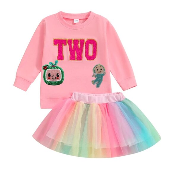 Cocomelon Dress Outfit Second Birthday Coco Melon Clothes Watermelon Sweater - Picture 1 of 6